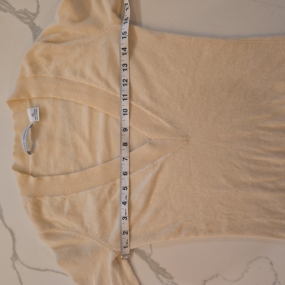 Autumn Cashmere Womens Cashmere V-Neck Long Sleeve Sweater Cream Size XS - Picture 5 of 9
